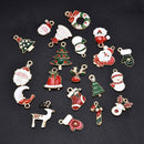 20Pcs/Set Enamel Mixed Christmas Charms Pendant Crafts For DIY Jewelry Making AU