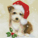 5D Regular hexahedron Diamond Painting, Christmas Dog Decoration Painting H