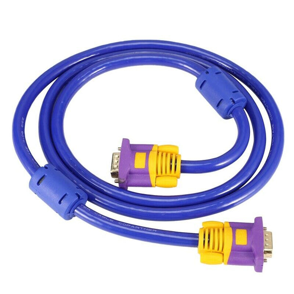 1.5M VGA Cable Male to Male 3+9  Fully Wired 15PIN for LCD CRT PROJECTOR  H4E2