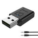 USB Bluetooth 5.0 Dongle Adapter 2 in 1 Wireless AUX Transmitter Receiver For PC