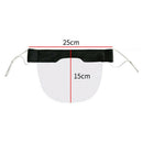Reusable Face Cover Clear PVC Face Shield Summer Cooling Anti-Spitting Black