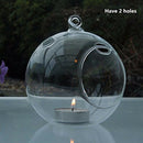 80MM Hanging Tealight Holder Glass Globes Terrarium Wedding Candle Holder C