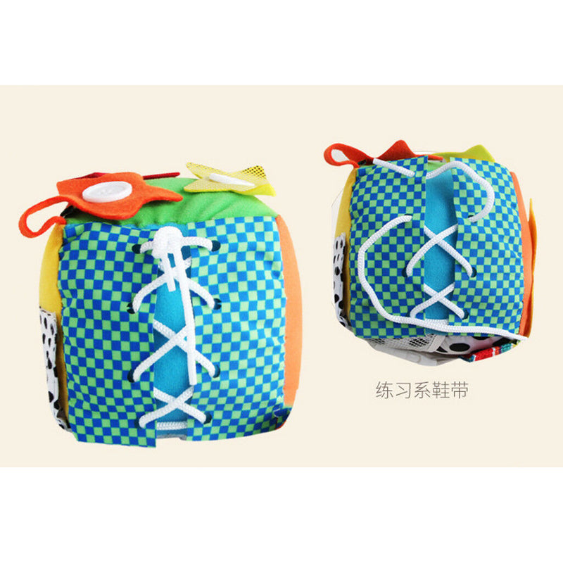 2Pcs Baby Basic Skills Learn To Dress 6 Puzzle Soft Cube Montessori Toys