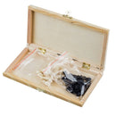 Foldable Wooden Chessboard Travel Chess Set with Lock and Hinges--Ivory and H9C7