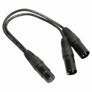 3 Pin XLR Female Jack to Dual 2 Male Plug Y Splitter Cable Adaptor Cord 1Ft