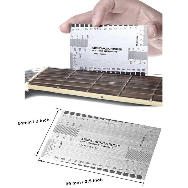 Guitar Bass Luthier Tool Kit Set With 9Pcs Understring Radius Gauge + Steel