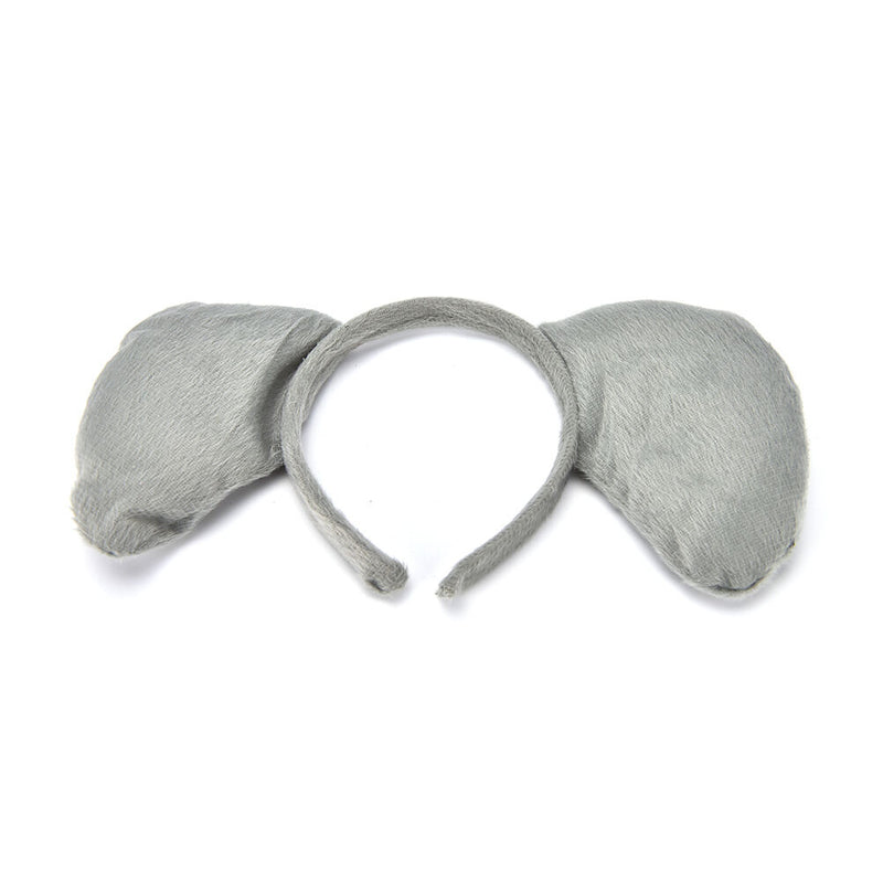 Elephant Animal Set Zoo Farm Jungle Safari Headband Ears Bow Tail Fancy Dress Hn