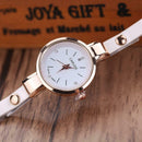 Fashion Leather Casual Bracelet Watch Women Dress quartz Watch White A