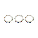 3 x Elastic Toe Ring Bridal Jewelry Single-Row Rhinestone 3mm---Multicolor K1C3