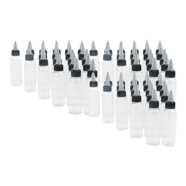 60 Empty Squeeze Bottle Applicator Dressings Oil Condiments Dispenser Art Crafts