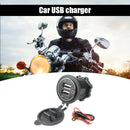 For Motorcycle Touch Switch 4.2A Dual USB Charger Socket Outlet with Power Cord