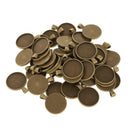 100pcs 25mm Round Alloy Base Cameo Setting Cabochon Charms Pendant DIY Craft