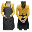 Unisex 2 Pocket Black Kitchen Apron Bib, One Size in Medium B7E3