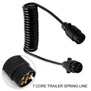 Trailer Spring Coil 7-pin Plug Socket Extension Cable Car Lead Towing Wire Bla_