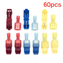 New 60pcs T-Tap/Male Female Insulated Wire Quick Splice Terminal ConnectorsSetME