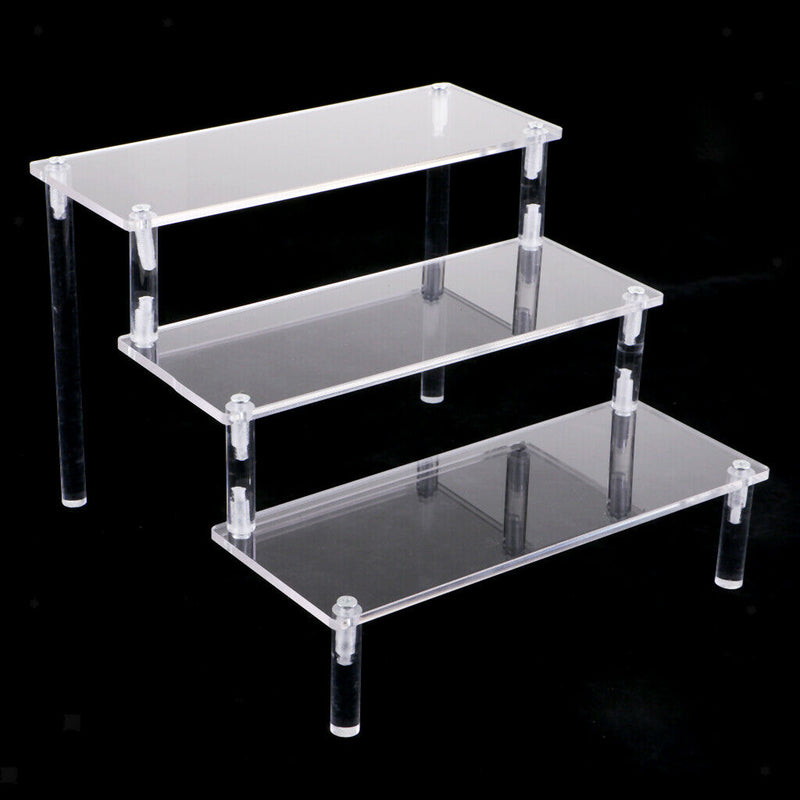 Figures Display Stand Rack Acrylic 3 Tier Clear for Home Shop Showcase