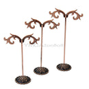 3 Pcs Bronzed Stainless Steel Jewelry Earring Ear Stud Display Stand Showcase