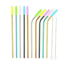 Steel Drink - Straw Bend Straight Stainless Tea Straw 12PCS Juice Tube Milk HX1Y