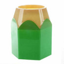 Plastics lace Pencil shaped Pen holder Green P2O1