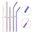 Multicolor Colorful Stainless Steel Straws 10.5 Inch 8.5 Inch Reusable Rain X1Z9