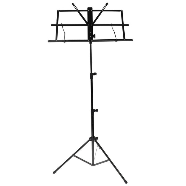 Black Metal Music Stand Adjustable Folding for Musician Performance 95-105cm
