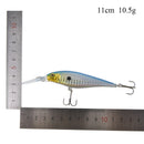 1pcs 11cm 10.5g minnow fishing lures plastic baits hard lures fishing hooks 7