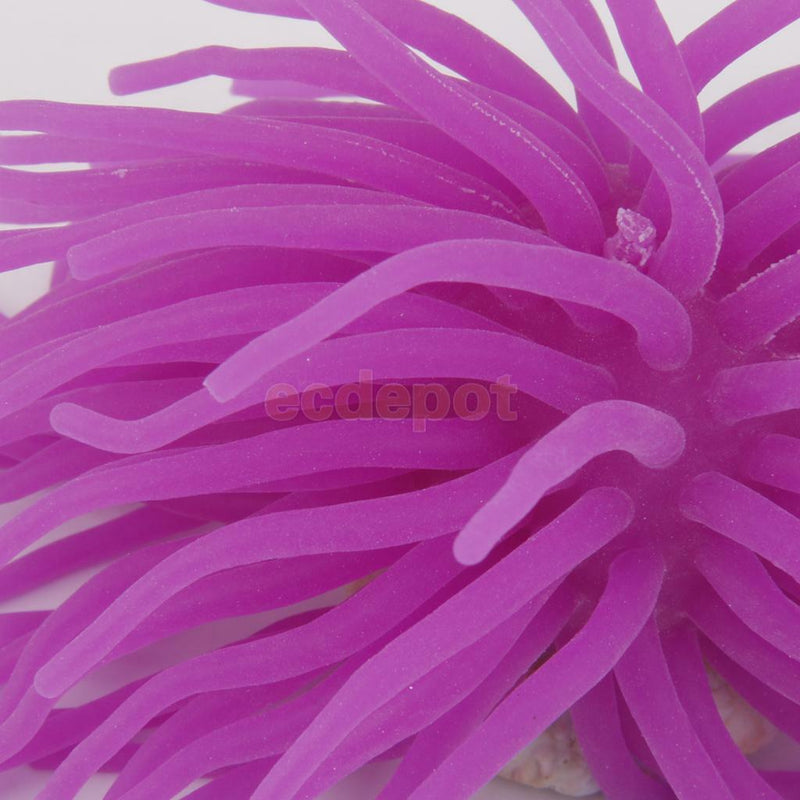 Purple Blue Tips Silicone Coral for Aquarium Fish Tank Ornament Decoration New