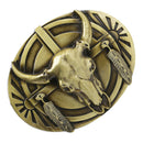 Retro Rodeo Western Cowboy Belt Buckle Engraved Bull Head Jeans Belt Decor