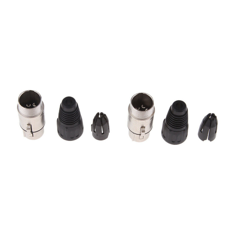 2x Metal 4Pin XLR Female Cable Connector for Pro Microphones