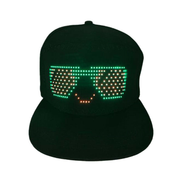 Luminous Glow Bluetooth LED Display Cap Hat Editable for Club Performance