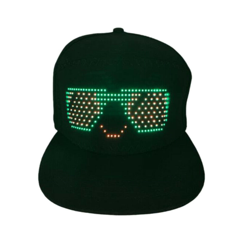 Luminous Glow Bluetooth LED Display Cap Hat Editable for Club Performance
