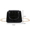 Pure Color Leather Mini Shoulder Bags Women Chain Messenger Bags (Black)