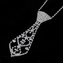Crystal Diamante Necktie Tie Choker Bib Necklace WEDDING PROM Dancer Jewelry