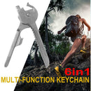 Outdoor Stainless Steel Folding 6 in 1 Utili-key Chain Multifunctional Tool