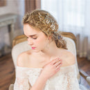 Crystal Rhinestone Peals Flower Side Hair Clip Wedding Bridal Hair Jewelry