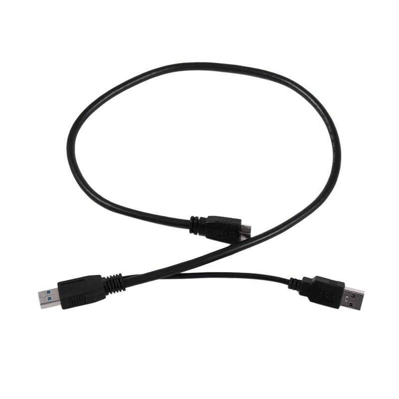 USB 3.0 A Male to Micro B Y Cable for Mobile Hard Drive HDD 60cm Long Black U6S7