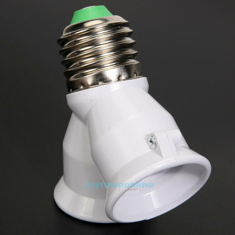 2 in 1 E27 Lamp Socket Splitter Adapter Light Double Y Bulb Base Stand Holder