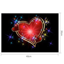 5D DIY Full Drill Diamond Painting Red Love Heart Cross Stitch Embroidery