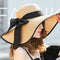 Summer Large Brim Straw Hat Floppy Wide Brim Sun Cap Bowknot Beach Foldable B6C2
