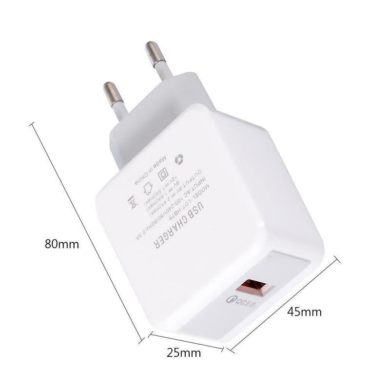 Q1 Portable Chargers Single USB Travel Mobile Phone QC3.0 Fast Charging Charger