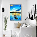 5D DIY Full Drill Diamond Painting Boat View Cross Stitch Embroidery Mosaic