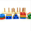 Wooden Shape Sorter Geometric Sorting Board Shape Recognition Stack Sort Board