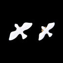 2X Stylish White Peace Dove Shirt Collar Buckle Bird Brooch Pin Xmas Gift L