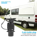 3 Pin 12V EU Waterproof Cable Connector Socket Plug Adapter for Trailer Caravan