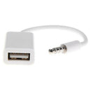 3.5mm Male AUX Audio Plug Jack To USB 2.0 Female Converter Cable Cord Car M T8C9