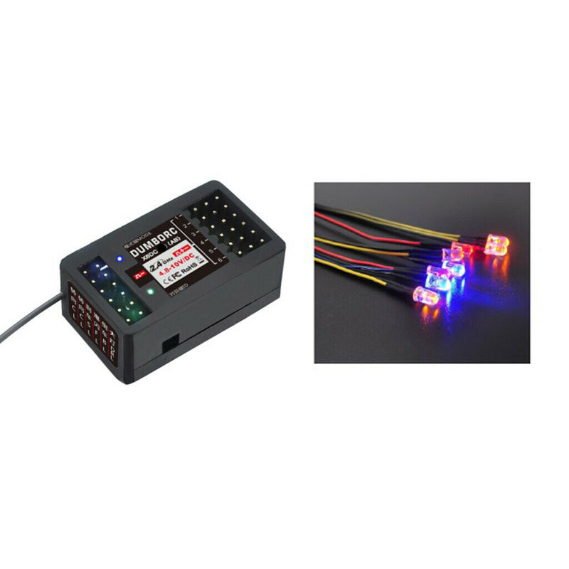 2.4G 6CH RC Car Boat Receiver LED Light Set for X4 X5 X6 Transmitter Controller