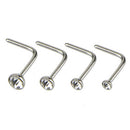 22PCS/Set Stainless Steel Hinged Seg Nose Hoop Rings Bone StudsBody Piercing_3C