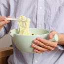 Eco-Friendly Wheat Straw Instant Noodles Bowl with Lid Handle Dinnerware Se