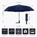 12 Ribs Windproof Travel Umbrella With Teflon Canopy, Lengthened Handle Wit T3G6