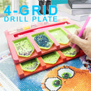 Art 4 Grids Diamond Painting Tray Holder Drill Pens Accessories Organizer Craft